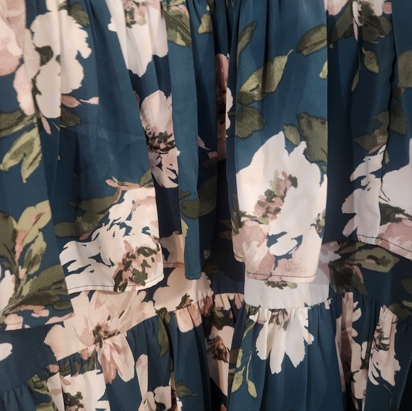 Abercrombie & Fitch Floral Maxi Dress - Teal and Cream - Picture 6 of 15